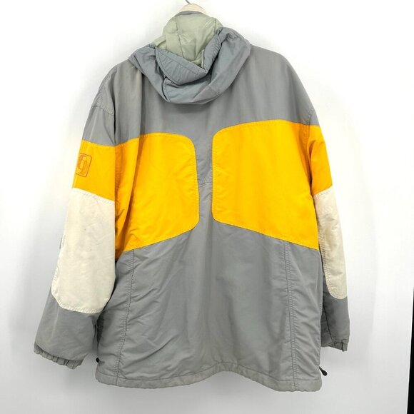 BURTON *FLAWED* Men's Vintage Toast Gray Yellow Snowboard Jacket Size Large - Picture 2 of 15